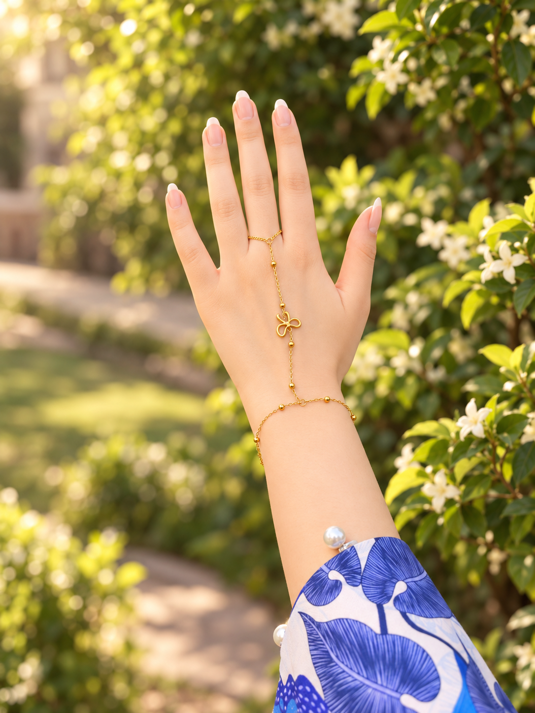 Butterfly Grace Hand Chain - Stainless Steel