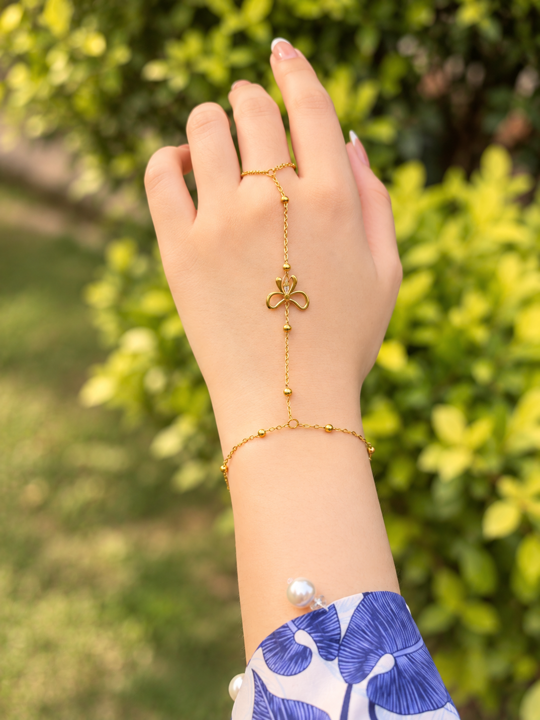 Butterfly Grace Hand Chain - Stainless Steel