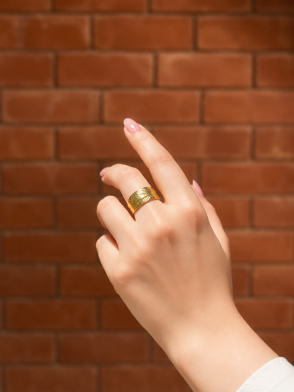Gold-Toned Palm Ring - Stainless Steel