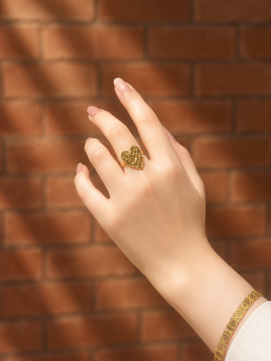 Gilded Heart Ring - Stainless Steel