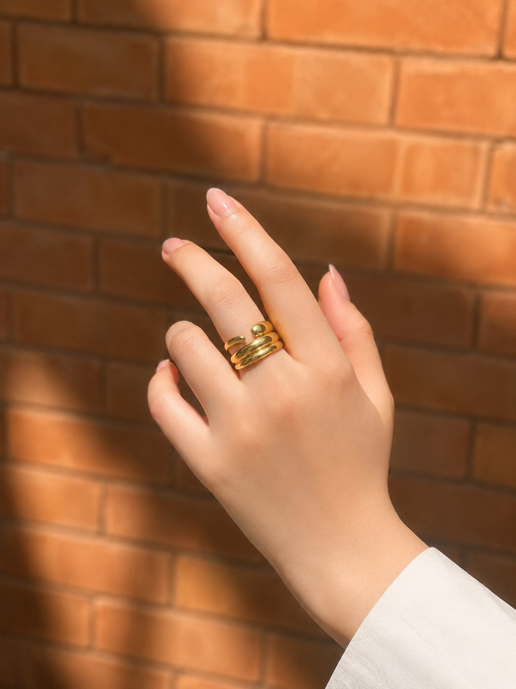 Golden Coil Ring - Stainless Steel