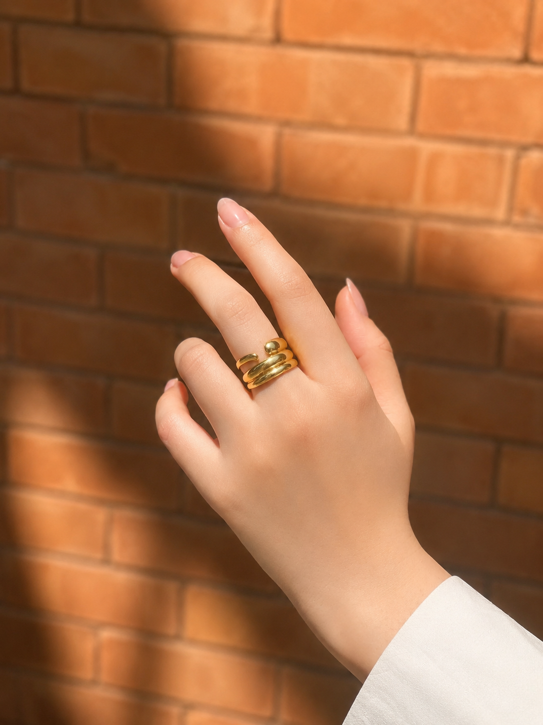 Golden Coil Ring - Stainless Steel