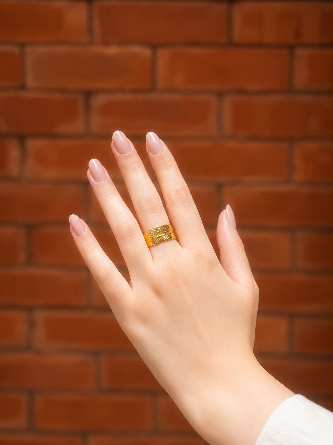 Gold-Toned Palm Ring - Stainless Steel