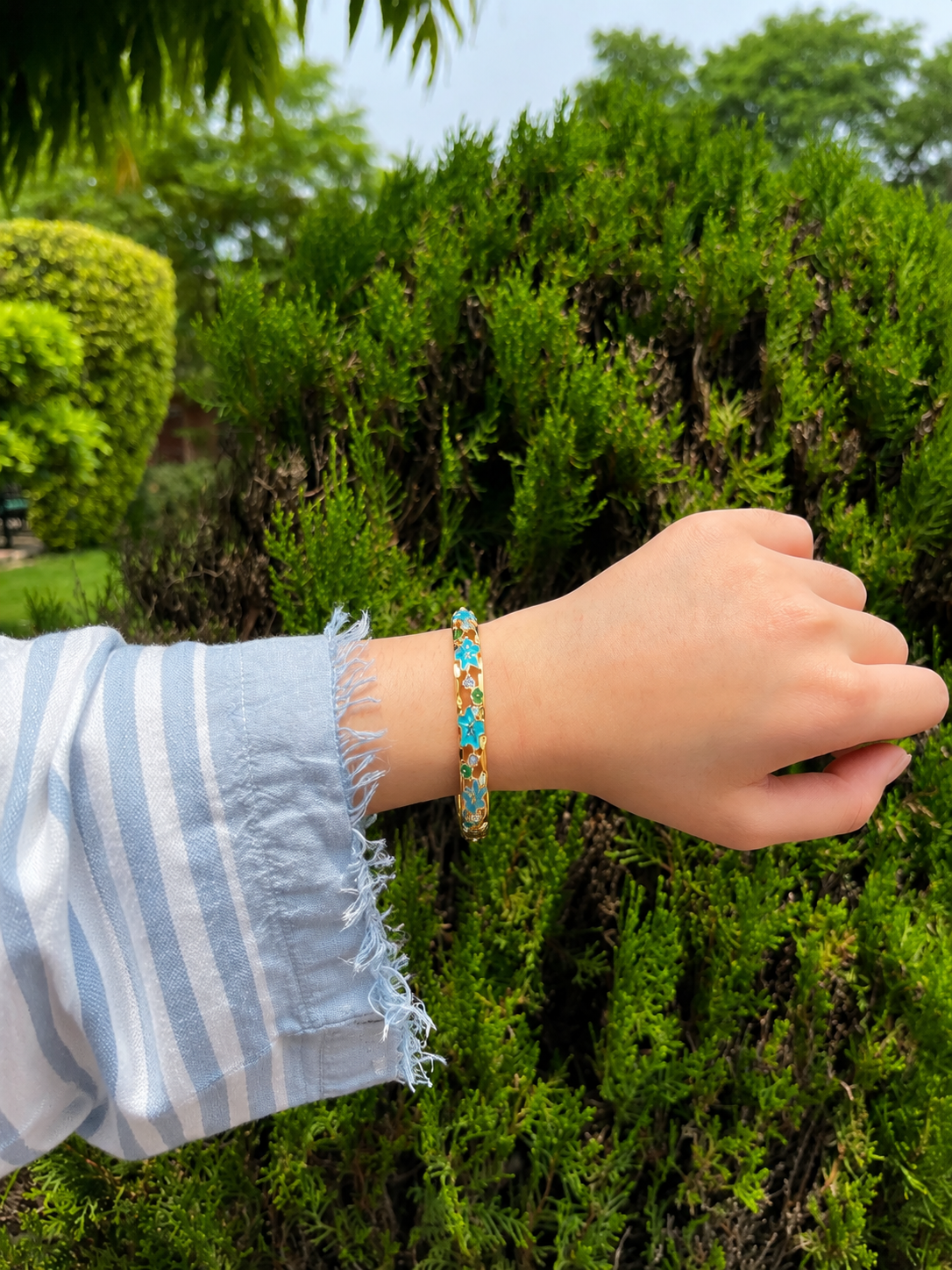 Turquoise Blossom - Stainless Steel