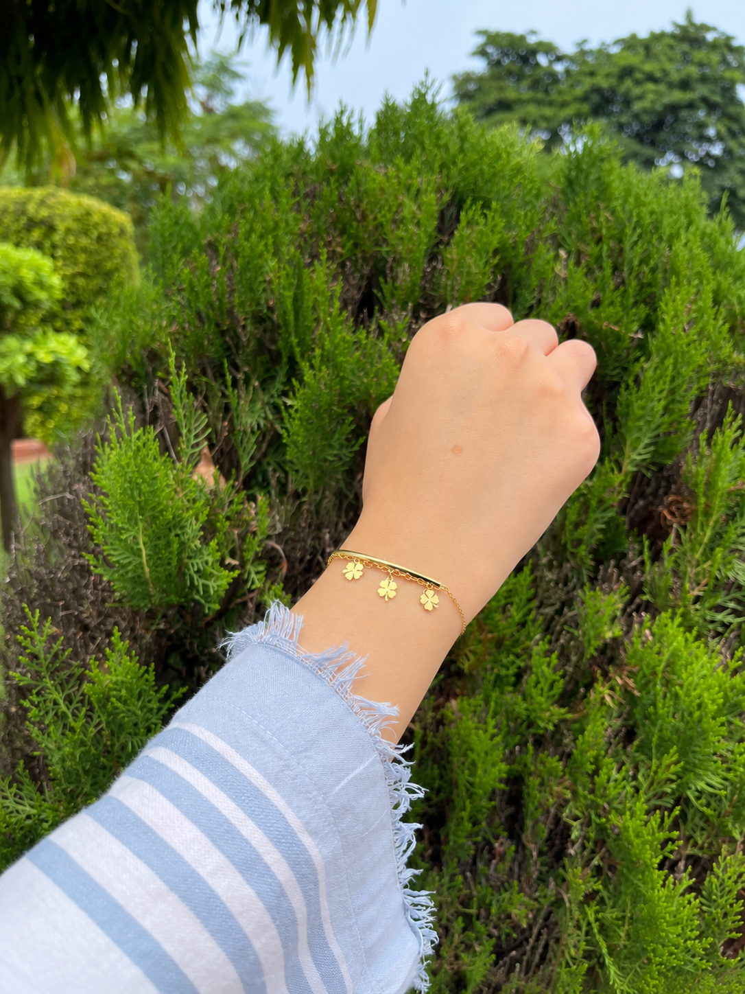 Golden Clover Charm - Stainless Steel
