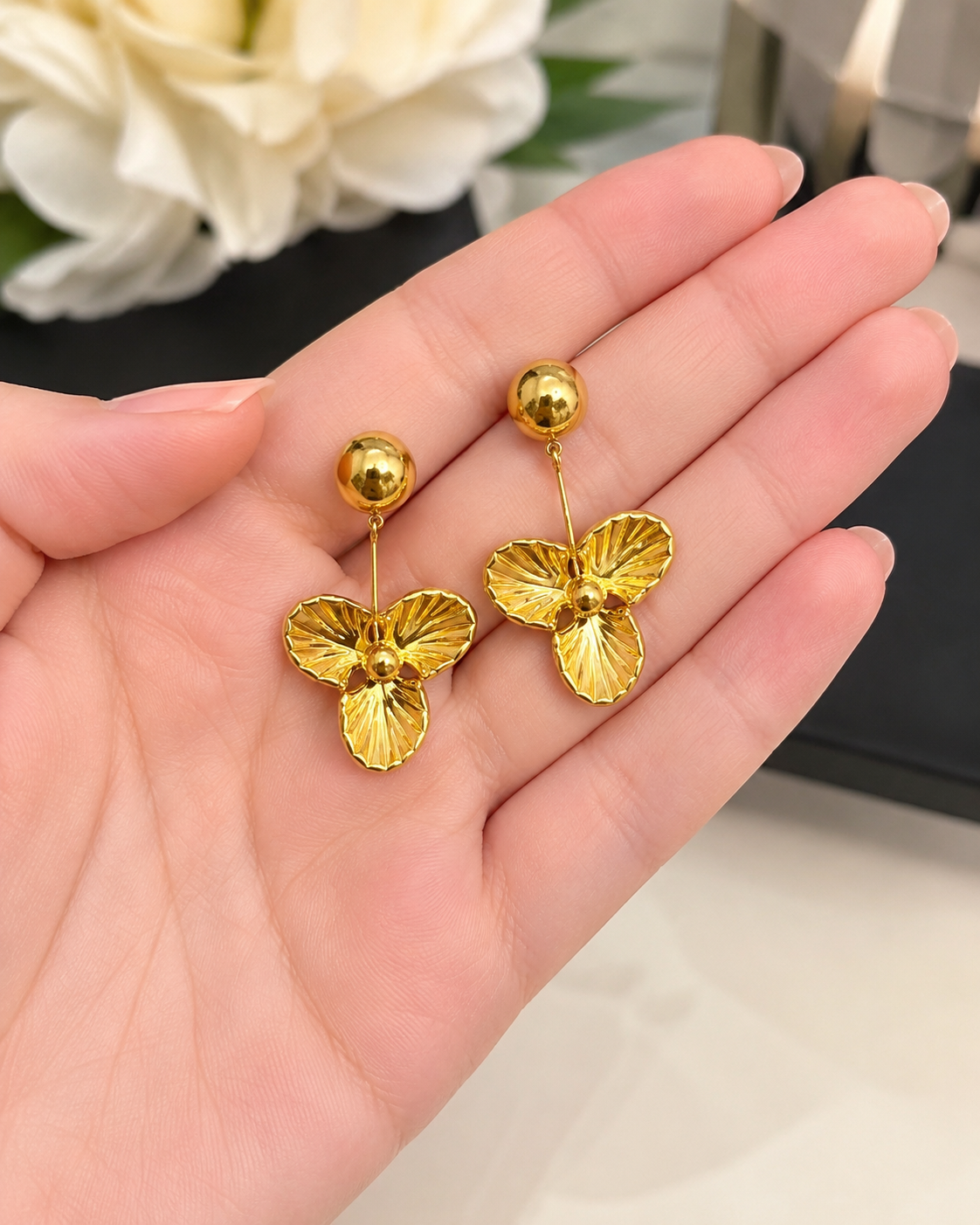 Floral Drop - Stainless Steel