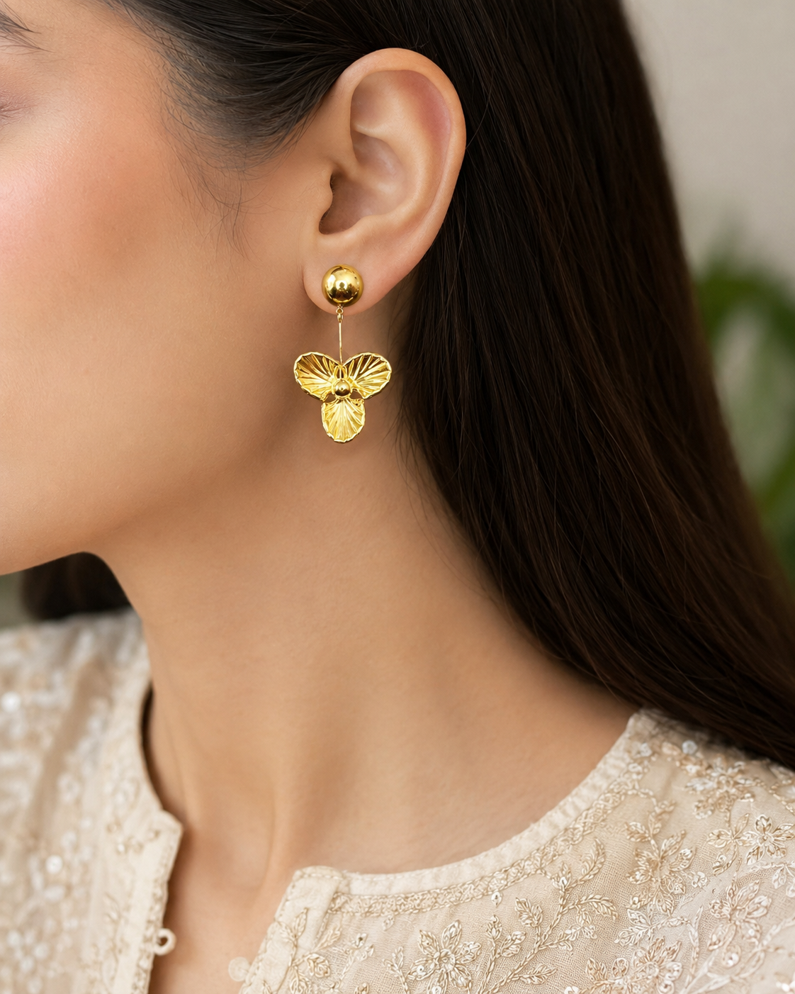 Floral Drop - Stainless Steel