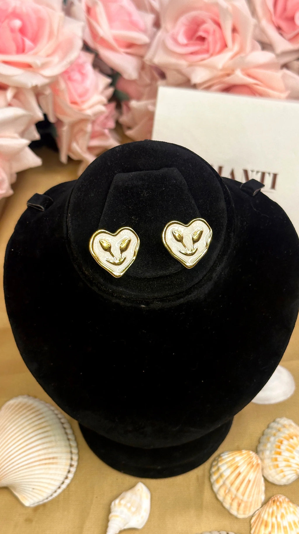 Ivory Bloom Heart - Stainless Steel