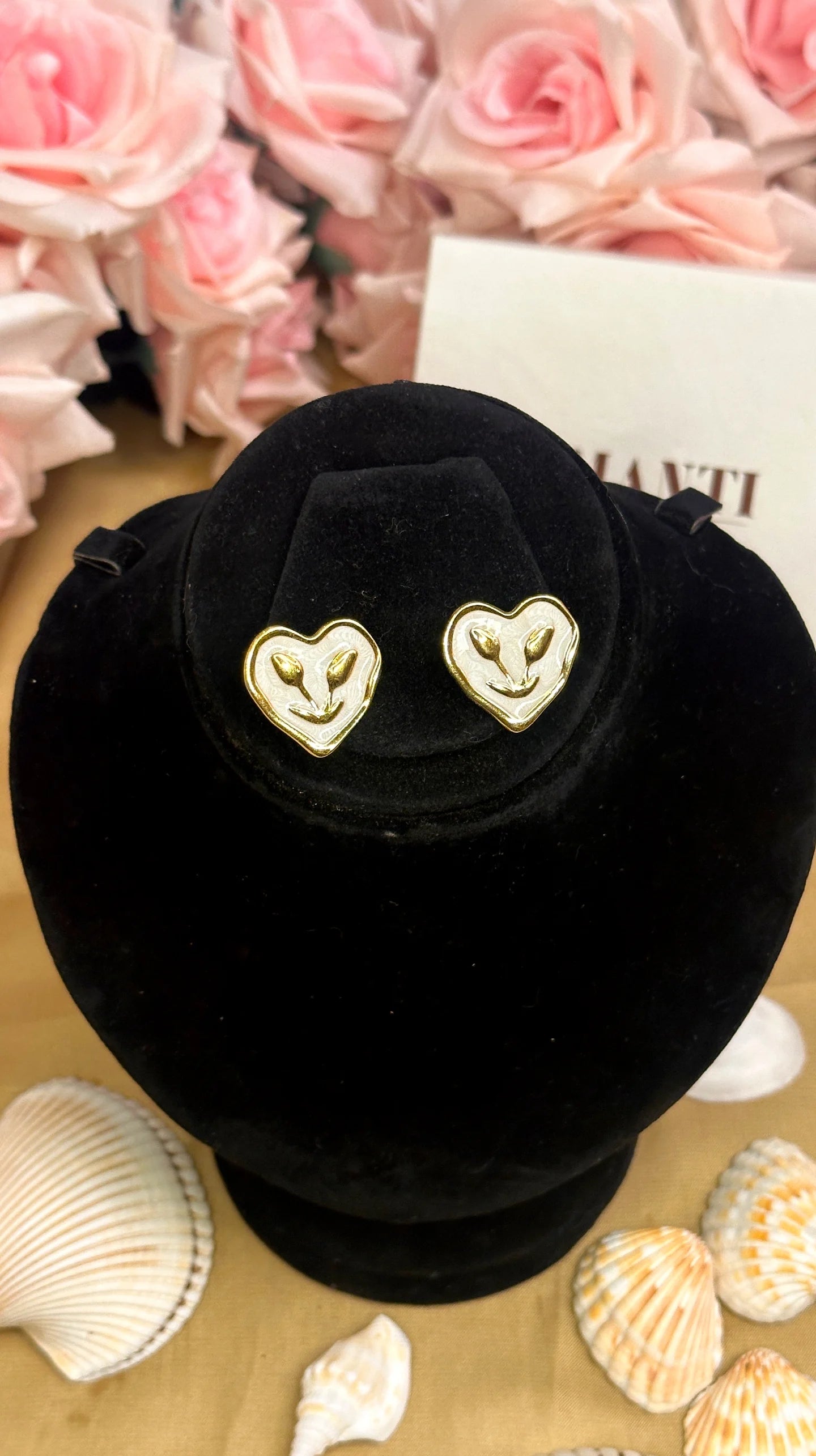 Ivory Bloom Heart - Stainless Steel