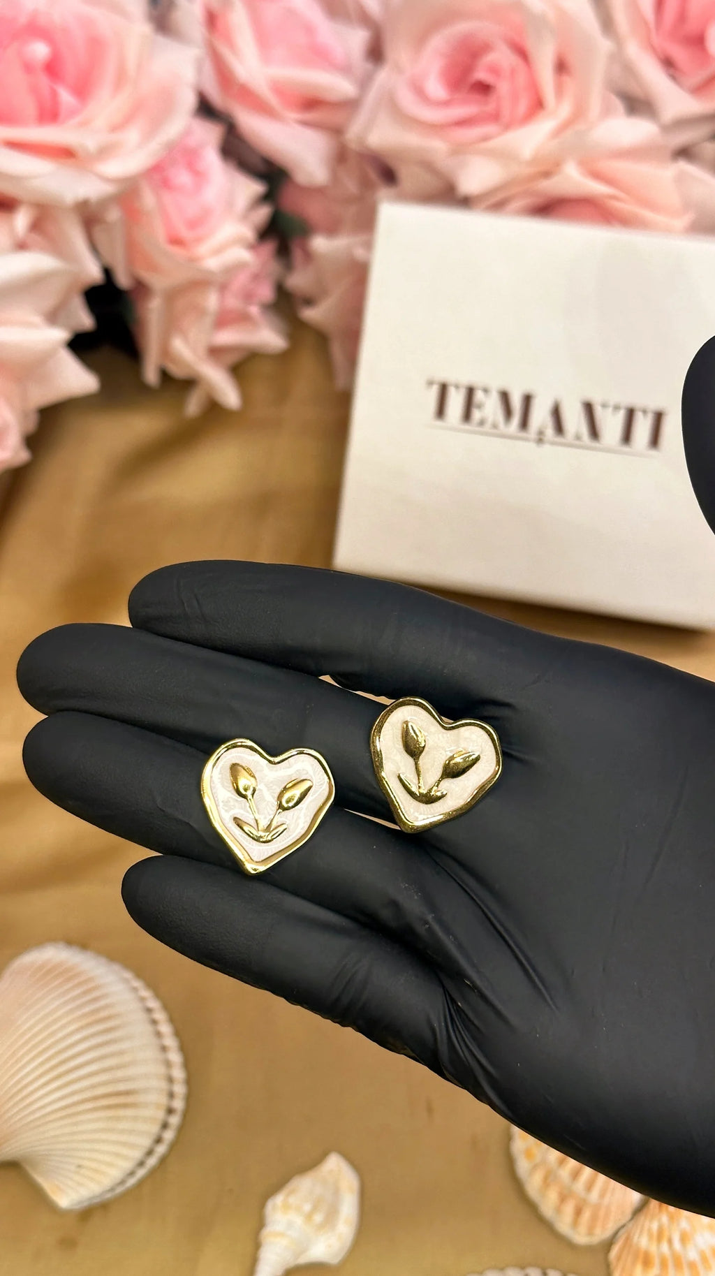 Ivory Bloom Heart - Stainless Steel